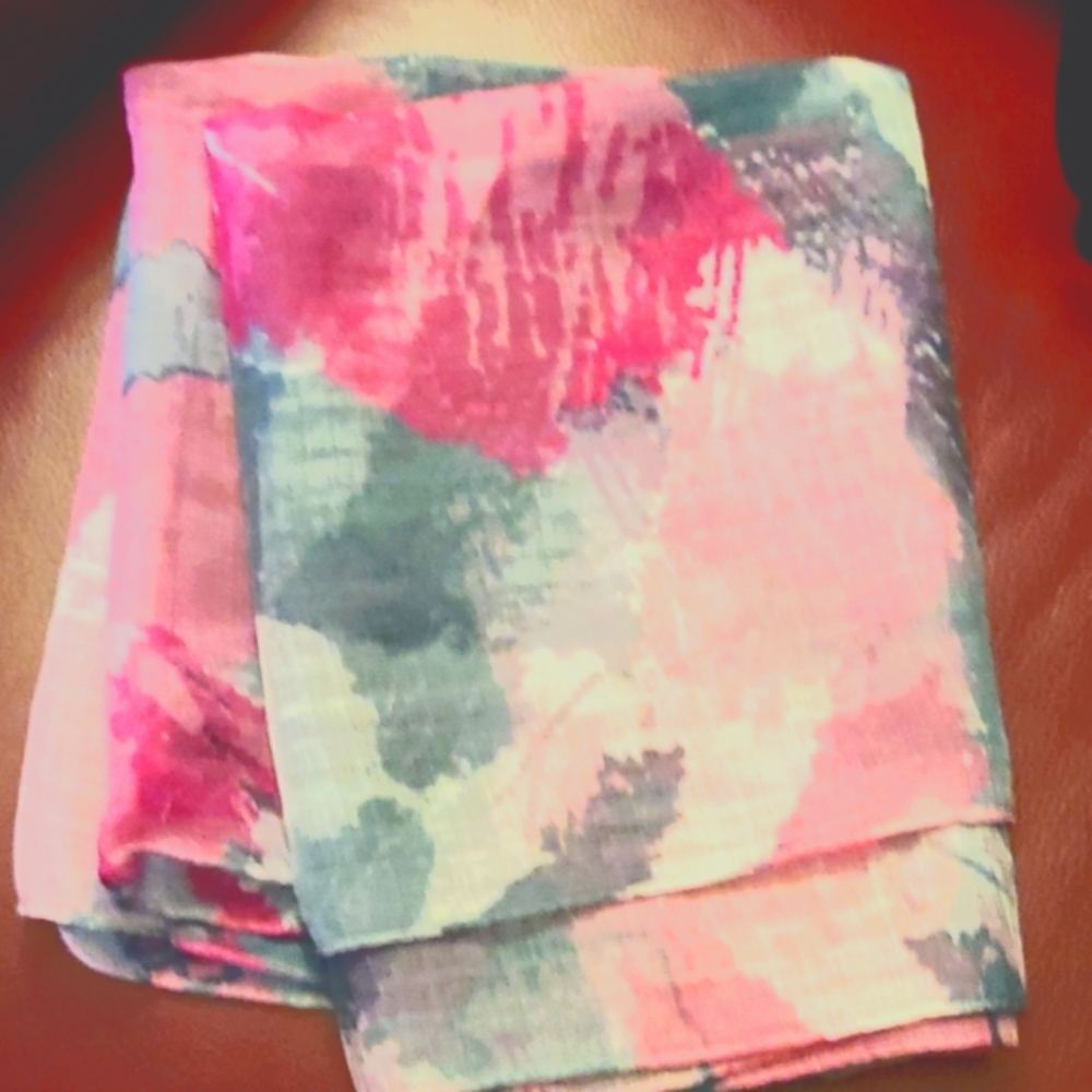 Sunrise floral pink scarf Art Deco